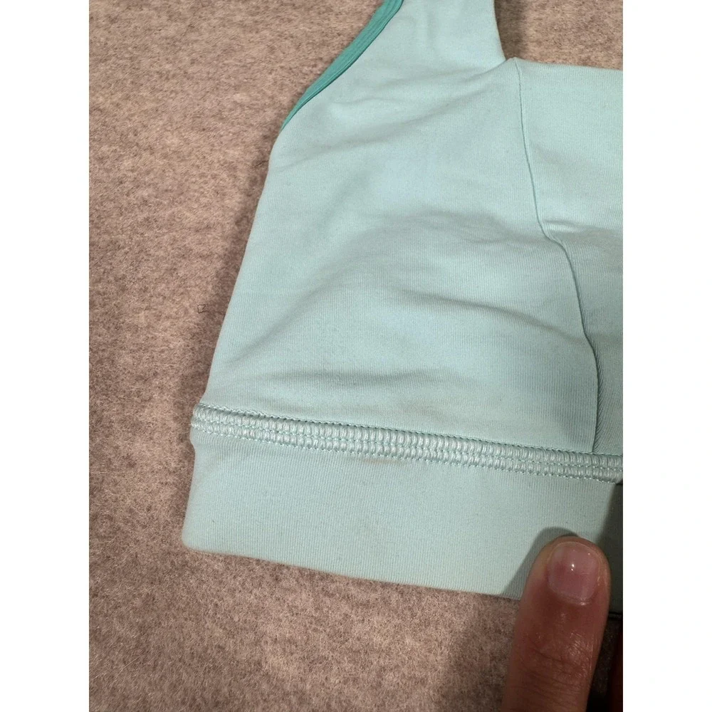 Lululemon Sports Bra Womens 6 Blue Racerback Padded Yoga Athletic Gym Running